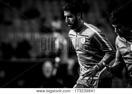 VALENCIA, SPAIN - FEBRUARY 19: Raul Garcia during La Liga soccer match between Valencia CF and CD Athletic Club Bilbao at Mestalla Stadium on February 19, 2017 in Valencia, Spain