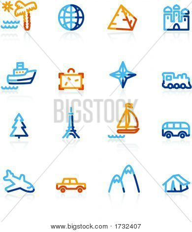 Colore contorno Travel Icons