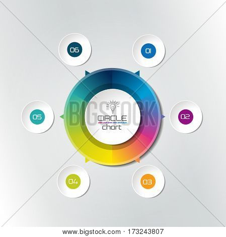 Circle infographic chart, diagram, scheme. Vector illustration.