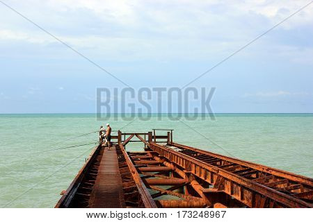 sea pier ethnicity people  scenics resting sky