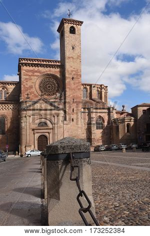 Cathedral and Main Square Siguenza Guadalajara province Castilla La Mancha Spain