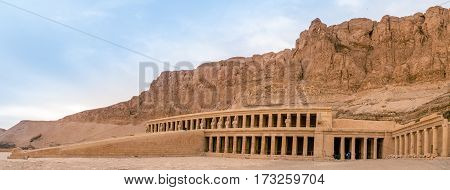 LUXOR, EGYPT: Ancient ruins of Karnak temple in Egypt at noon. The complex is a vast open-air museum, and the second largest ancient religious site in the world