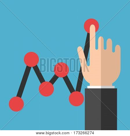 Hand Touching Line Chart