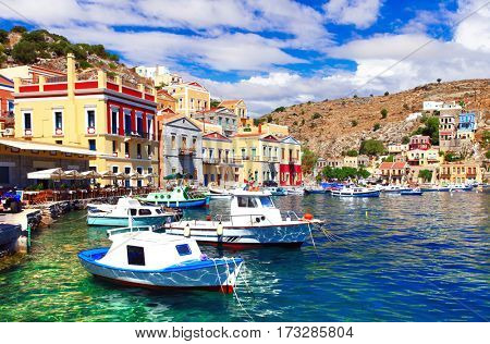 Colors of Greece - beautiful authentic island Symi in Dodecanesse