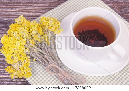 Tea Cup With Dry Flowers