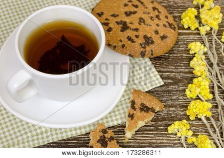 Tea Cup With Dry Flowers