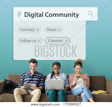 Digital Communication Social Media Graphic Words Icons