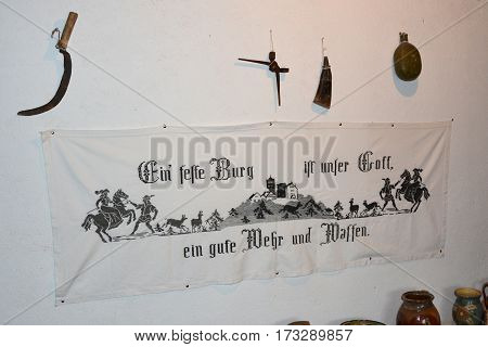 Museum of the fortified medieval saxon church Ungra, Transylvania, Romania