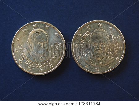Pope Benedict Xvi And Francis I 50 Cents Coins
