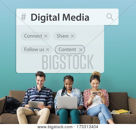 Digital Communication Social Media Graphic Words Icons