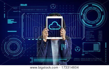 Cloud Storage Network Server Online Backup Graphic