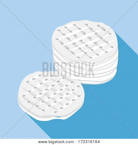 Cotton discs icon. Flat illustration of cotton discs vector icon for web