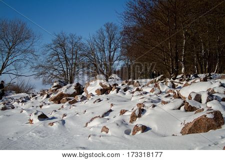 St. Petersburg, Sestroretsk -26.02.2017: Sestroretsk, the Gulf of Finland in winter