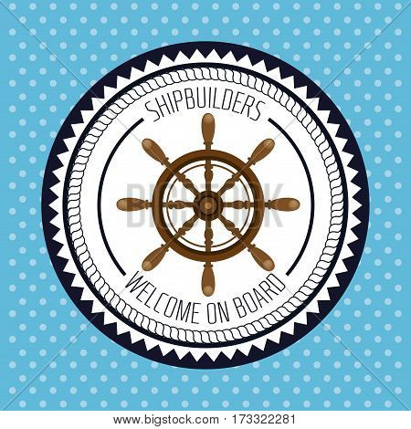 nautical frame with ship timon vector illustration design