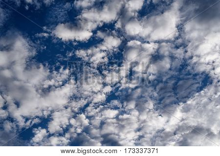 White clouds with blue sky and daylight.