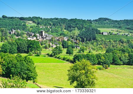 Village Surrounded by Fields and Pasture in the French Limousen