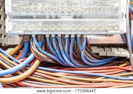electrical cabinet with fuseboard equipment in an building