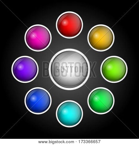 Vector design elements. Set of set of colored buttons