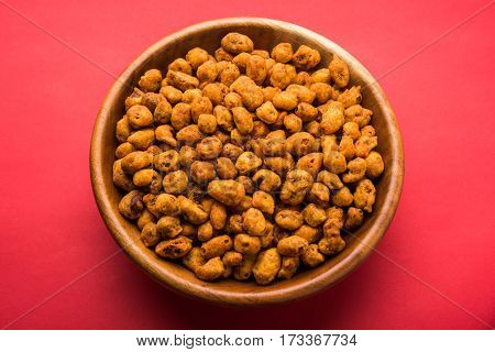 indian Spiced coated fried or tasty delicious Masala peanut.