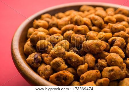 indian Spiced coated fried or tasty delicious Masala peanut.