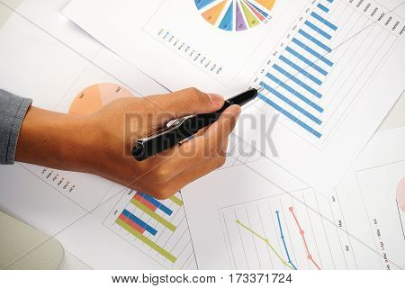 Mix Of Office Supplies On A Wooden Table Background. View From Above.