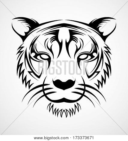 Tiger head tribal vector for tattoo design
