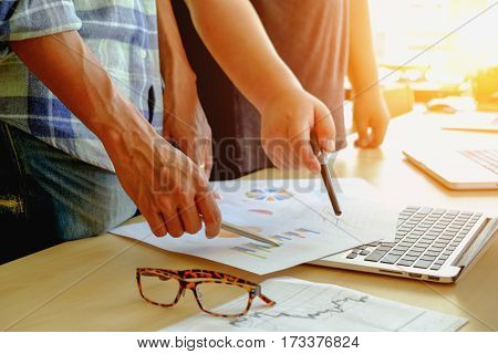 The Above View Of Business Meeting Dicuss Financial Data