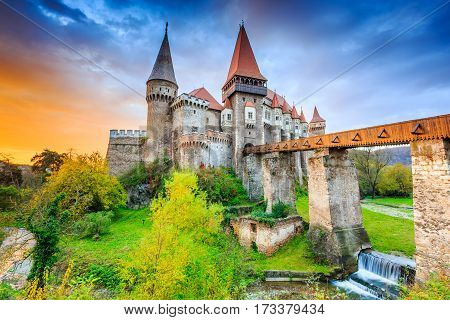 Corvin's Castle - Hunyad Castle in Hunedoara Romania.