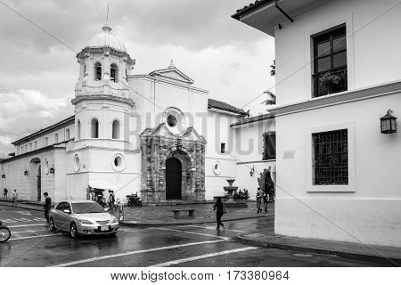 Catholic church in white city popayan colombia south america