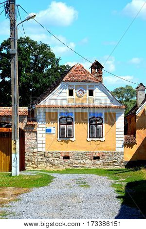 Typical house in the village Crit-Kreutz, Transylvania. The villagers started building a single-nave Romanesque church, which is uncommon for a Saxon church, in the 13th century.