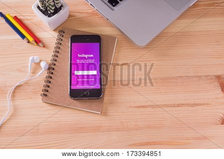 Chiangmai, Thailand -june 11, 2016:showing Instagram Application