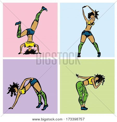 Dancehall Girls, Hand Drawn