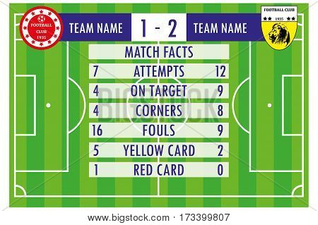 Soccer Or Football  Match Infographic Elements And Statistics.