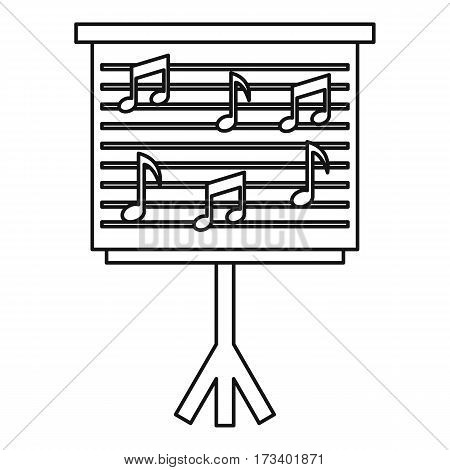 Musical notes on stand icon. Outline illustration of musical notes on stand vector icon for web