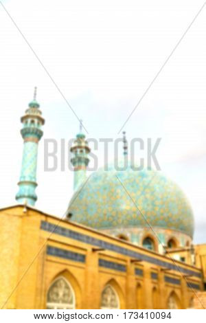 In Iran  And Old Antique Mosque    Minaret