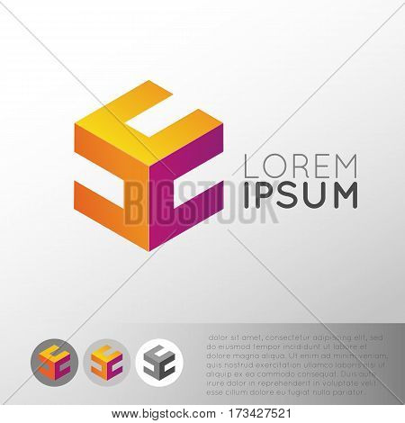 Imagination Cube Icon For Business. Vector Logo Geometric Shapes.