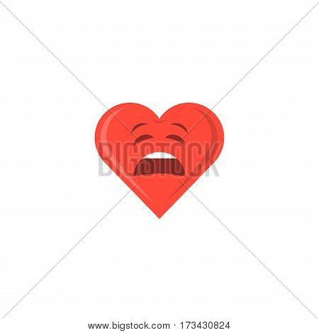 Abstract funny flat style valentine's day emoticon icon