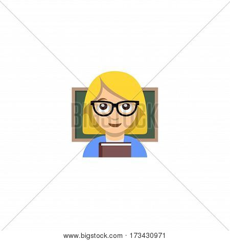 Abstract flat design teacher emoticon color illustration