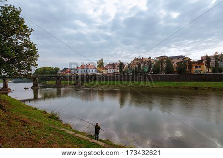 Transcarpathia Ukraine - October 1 2016: Uzhgorod - city in western Ukraine the administrative center of the Transcarpathian region.