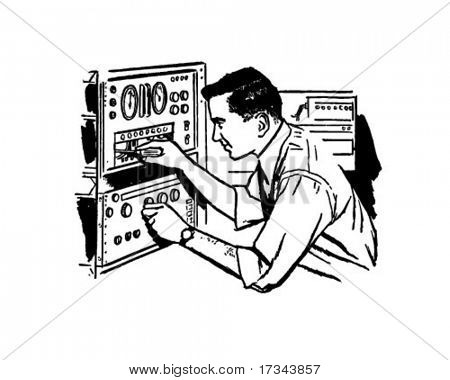 Tecnico elettronico 2 - Retro Clip Art