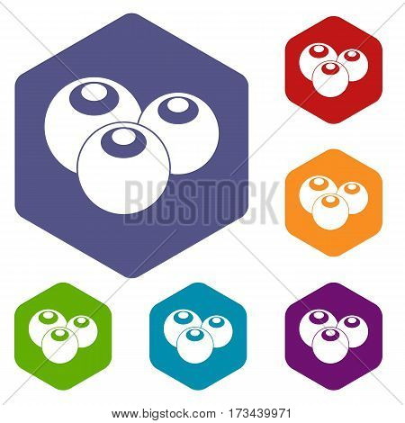 Ripe bilberries in simple style isolated on white background