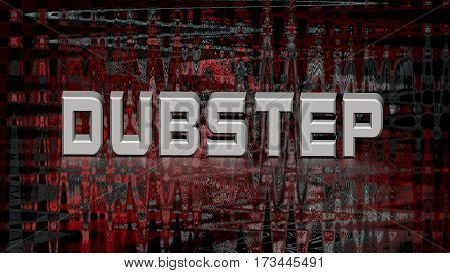 Dubstep style. 3d letters on an abstract background