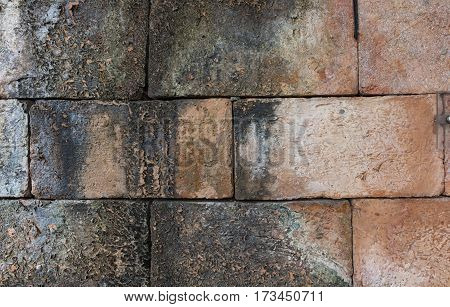 Background of old vintage brick wall in red