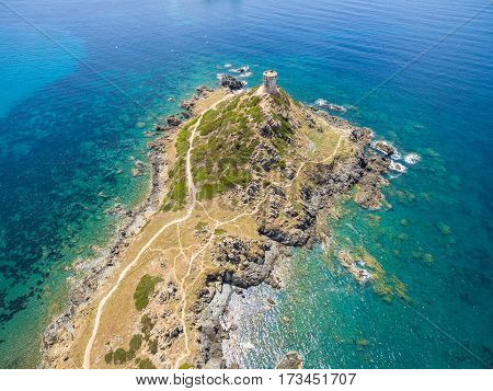 Aerial View Of Sanguinaires Bloodthirsty Islands In Corsica, France