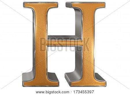 Uppercase Letter H, Isolated On White, 3D Illustration