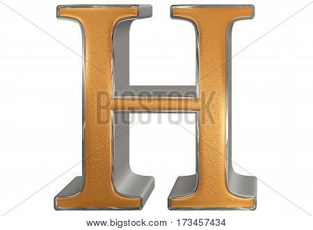Uppercase Letter H, Isolated On White, 3D Illustration