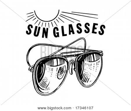 Occhiali da sole uomo con sole - Retro Clip Art
