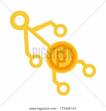 protoshare money golden coin virtual vector illustration eps 10