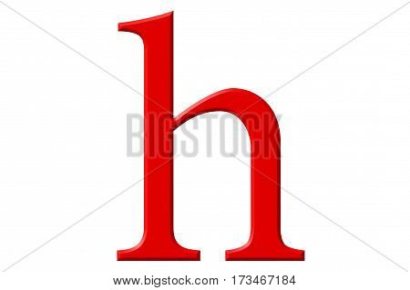 Lowercase Letter H, Isolated On White, With Clipping Path, 3D Illustration