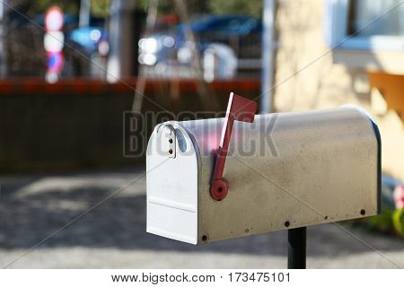 Scenery of the mailbox of the entrance of the house